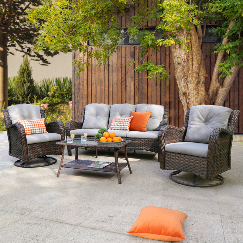 Alejah 5 - Person Outdoor Seating Group with Cushions