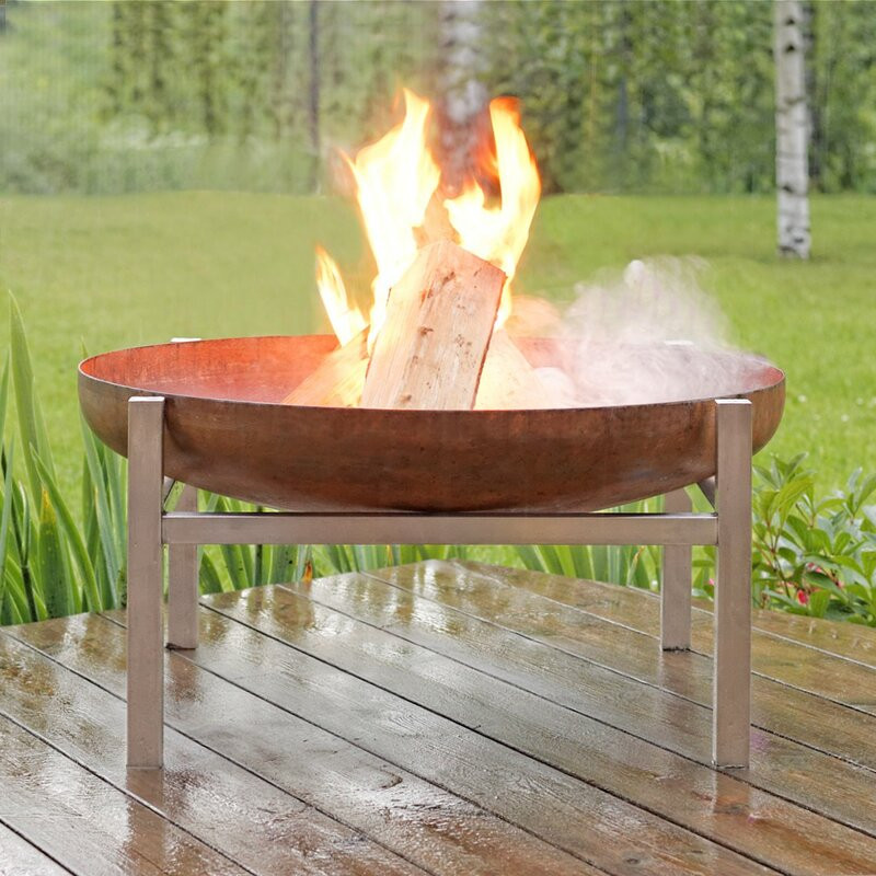 Redekar Stainless Steel Wood Burning Fire Pit  15.4" H x 31.1" W x 31.1" D