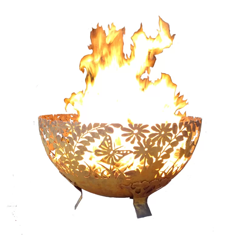 Hufford Garden Bowl Steel Wood Burning Fire Pit