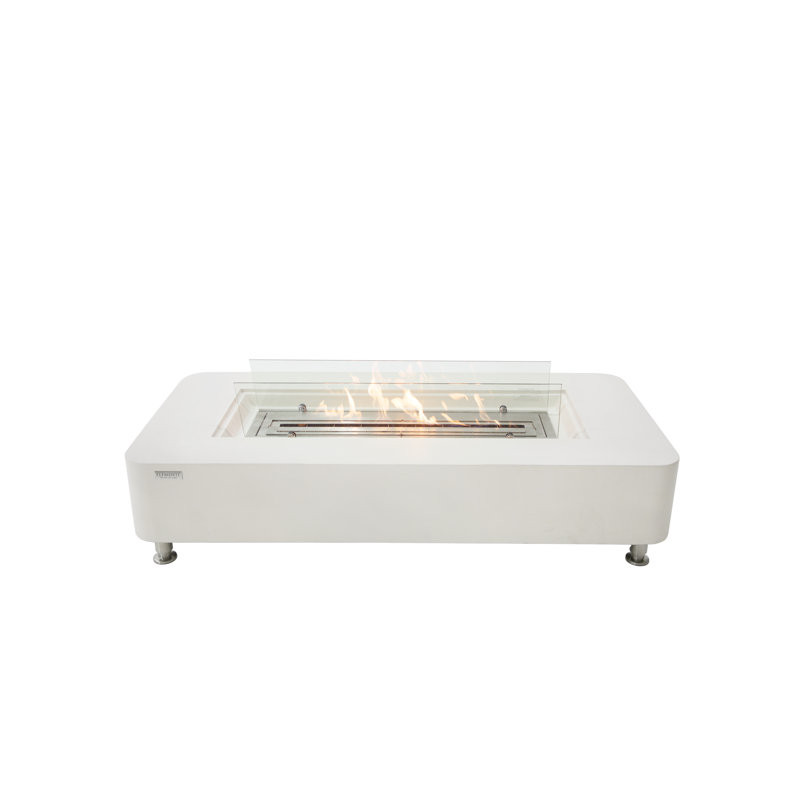 Sydney 62" Rectangle Ethanol Fire Table -Slate black/Space Gray/ Cream White-by Elementi