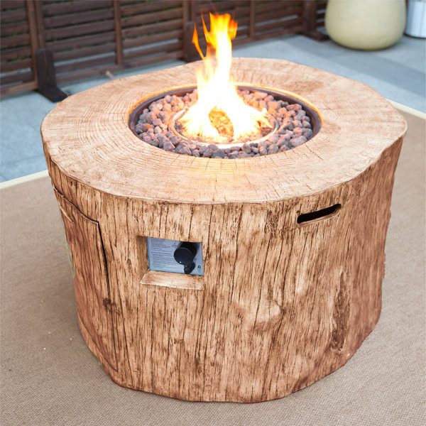 Adriyanna Concrete Gas Fire Pit Table