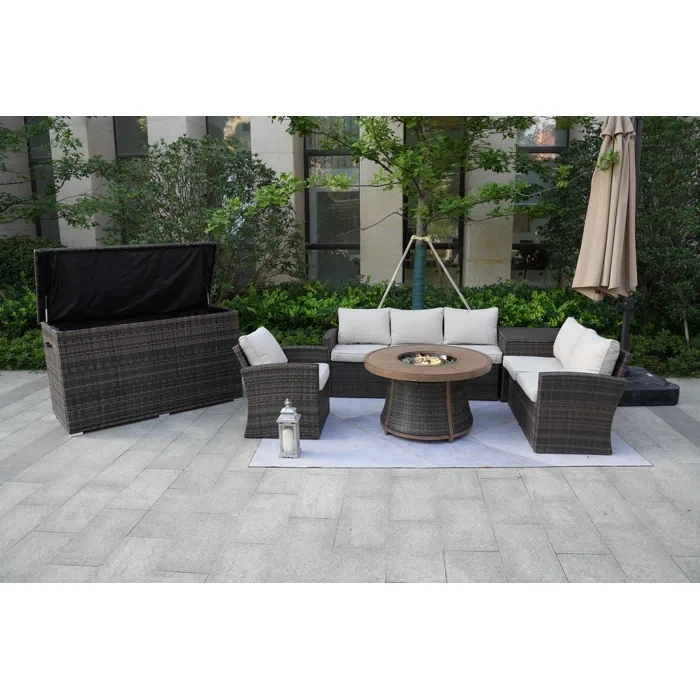 Areefa 6 - Person Outdoor Seating Group with Cushions