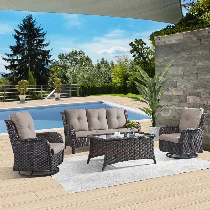 Avimael 5 - Person Outdoor Seating Group with Cushions