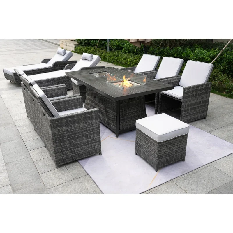 Aliaksey 10 - Person Outdoor Seating Group with Cushions