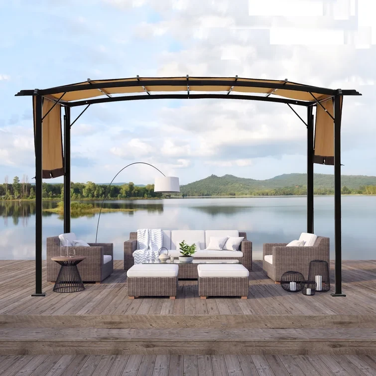 12 Ft. W x 9 Ft. D Steel Pergola with Canopy