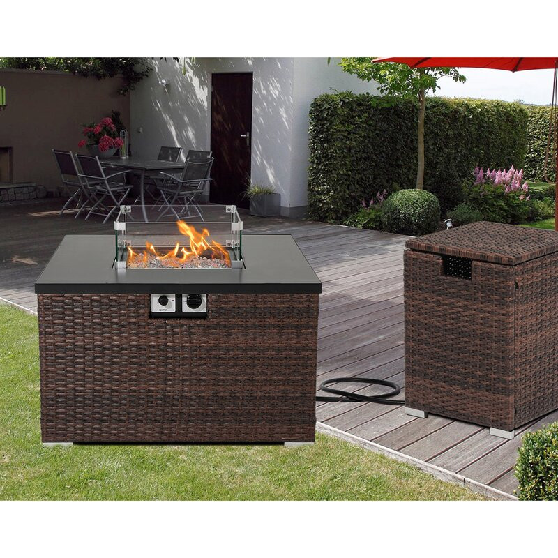 Ottawa Polyresin Propane Gas Fire Pit