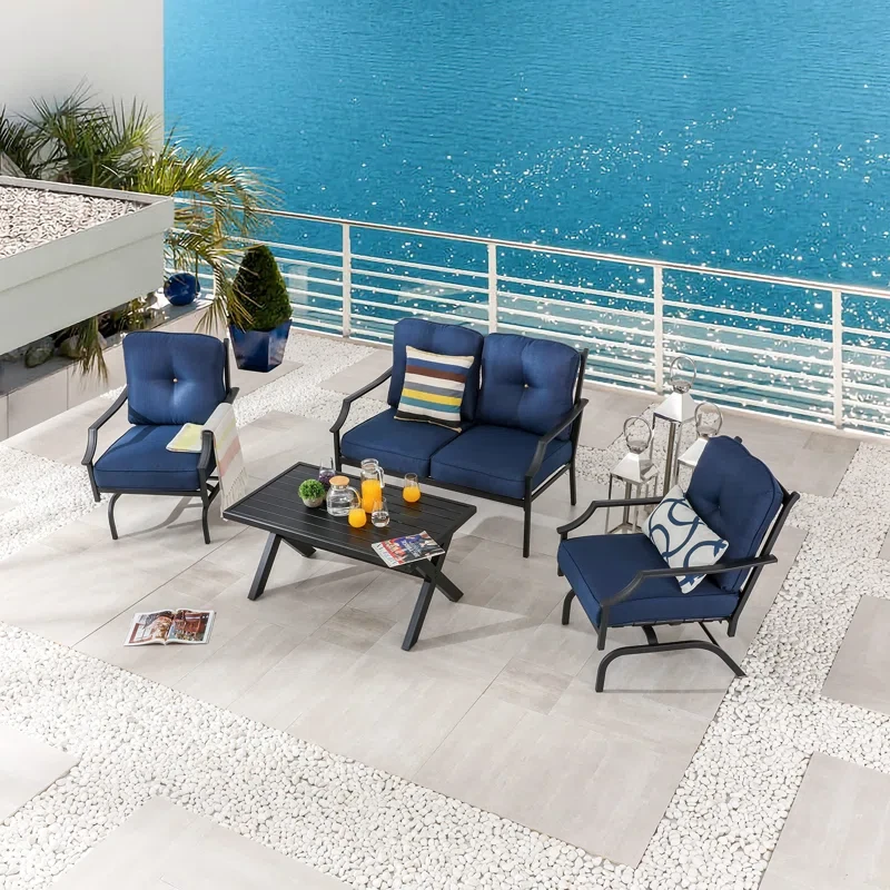 Kattya 4 - Person Outdoor Seating Group with Cushions