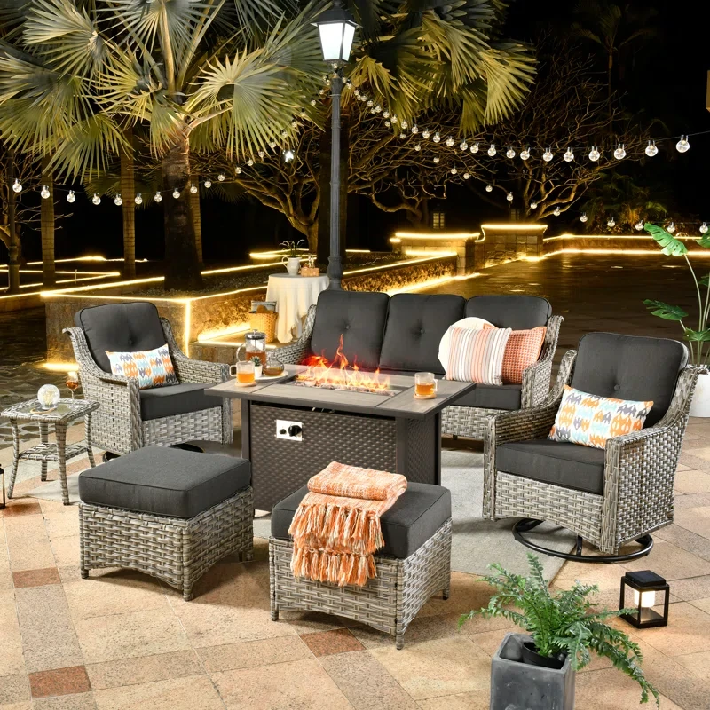 Emanuell 5 - Person Outdoor Seating Group with Cushions