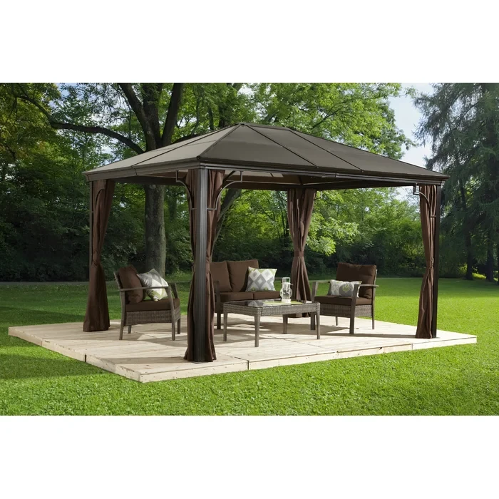 Sumatra 12 Ft. W x 10 Ft. D Aluminum Patio Gazebo