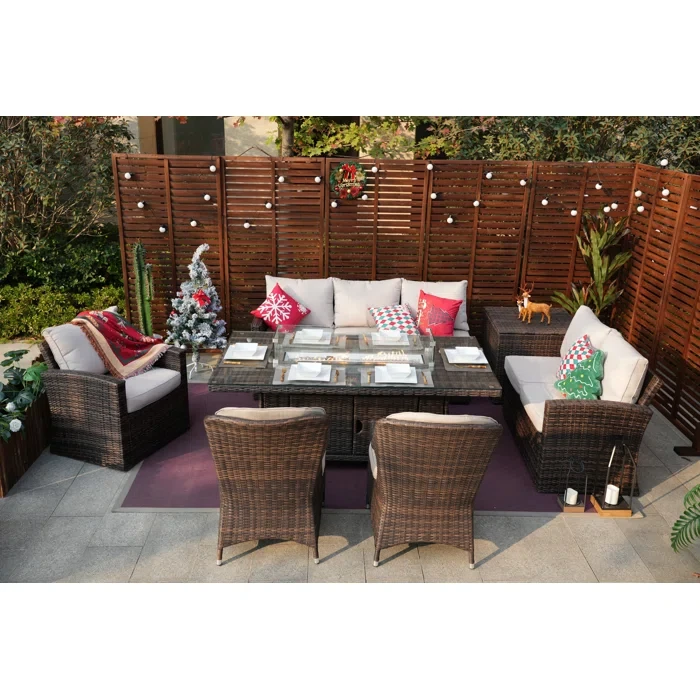 Algird 8 - Person Outdoor Seating Group with Cushions