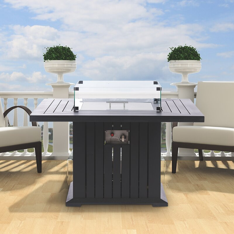 Kristofer Aluminum Propane Gas Fire Pit Table