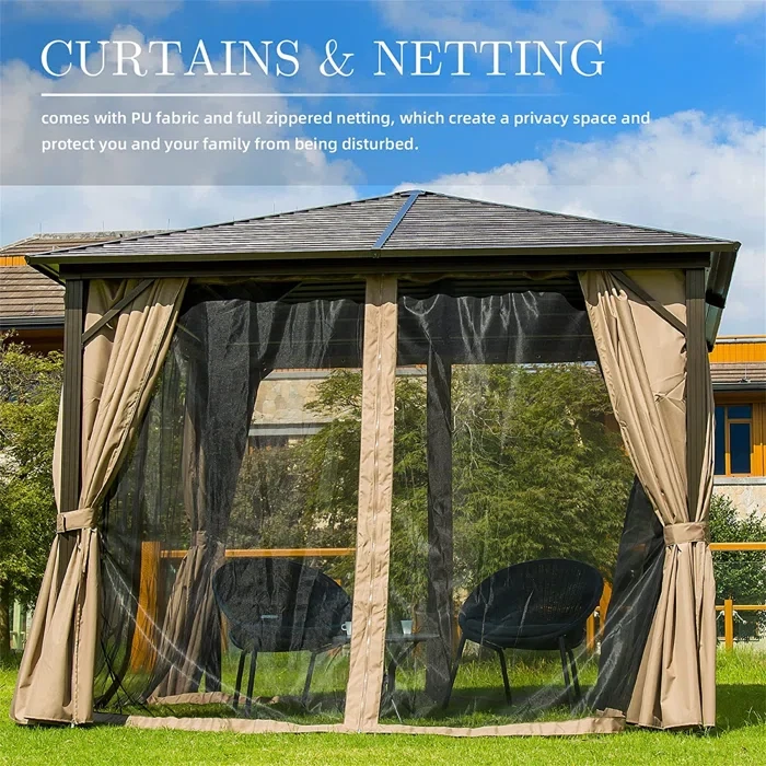 10 Ft. W x 10 Ft. D Aluminum Patio Gazebo