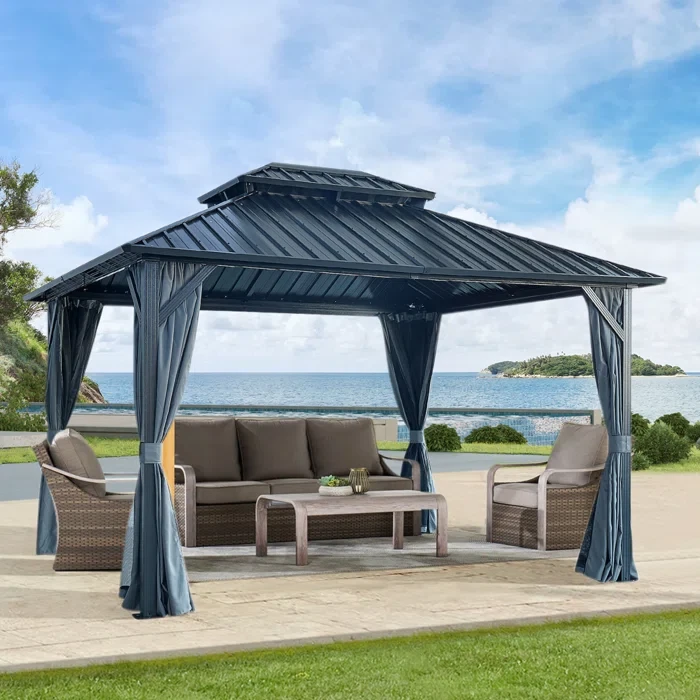 Silvya 12 Ft. W x 12 Ft. D Metal Patio Gazebo