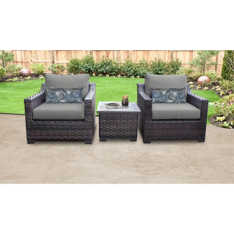 3 Piece Rattan Seating Group with Cushions