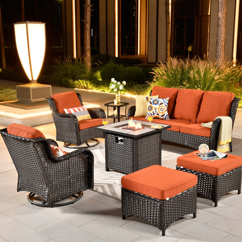 Allcot 7 - Person Outdoor Seating Group with Cushions