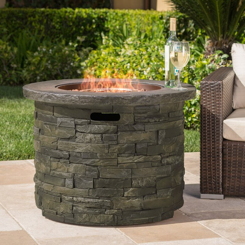 Altair 24" H x 34.5" W Light Weight Concrete Propane Outdoor Fire Pit