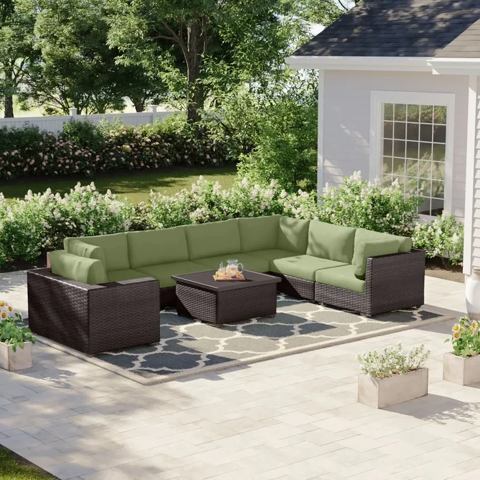 Anishia 6 - Person Outdoor Seating Group with Cushions