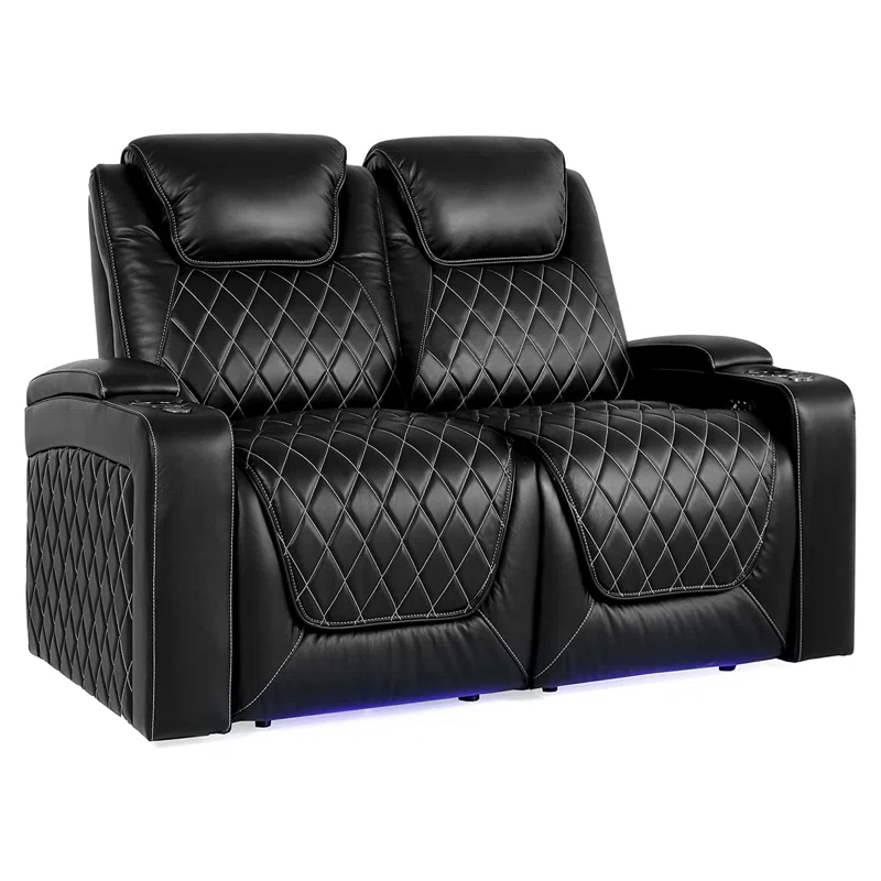Leather Home Theater Seating with Cup Holder