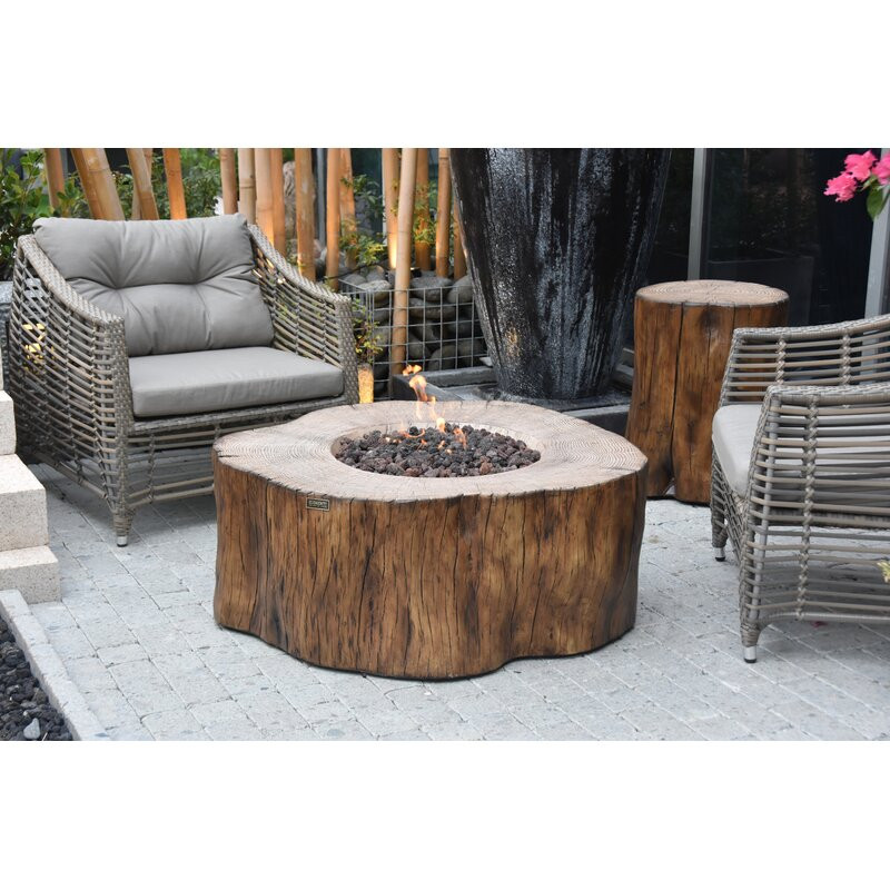 Manchester 42"Stump Outdoor Concrete Fire Pit Table - by Elementi