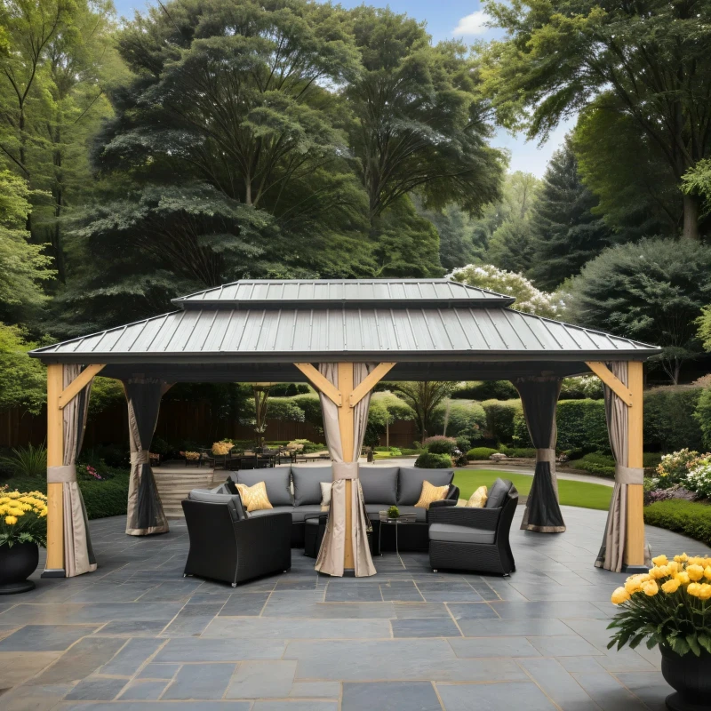 Dorey 20 Ft. W x 12 Ft. D Solid Wood Patio Gazebo