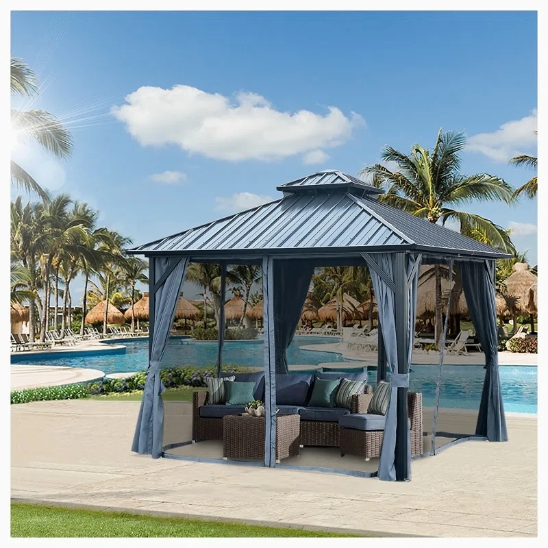 Patio Gazebo, Aluminum Canopy, Permanent Hardtop