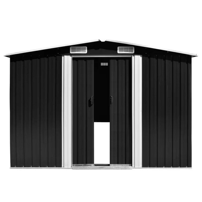 Outdoor Storage Shed Garden Shed Metal Storage Backyard Patio Shed Gray