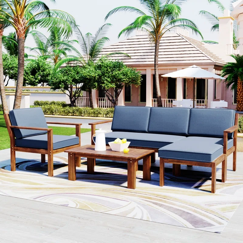 Mazelina 4 - Person Outdoor Seating Group with Cushions