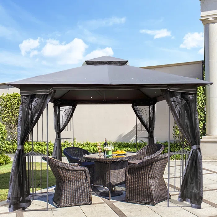 12 Ft. W x 9 Ft. D Steel Patio Gazebo