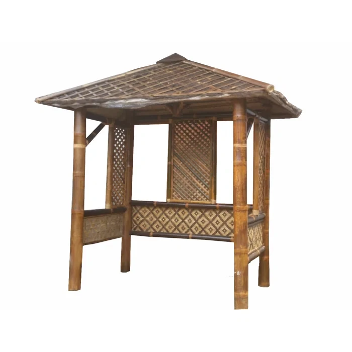 Solid Wood Patio Gazebo  7 Ft. W x 4 Ft. D