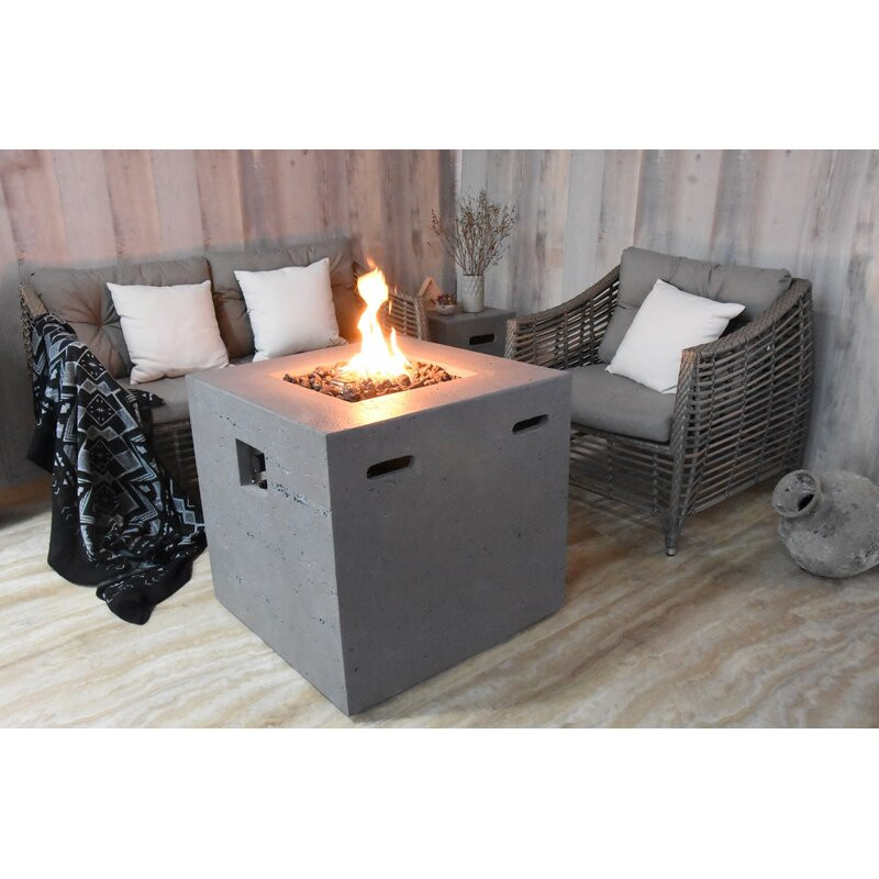 Athisl Concrete Propane Fire Pit Table