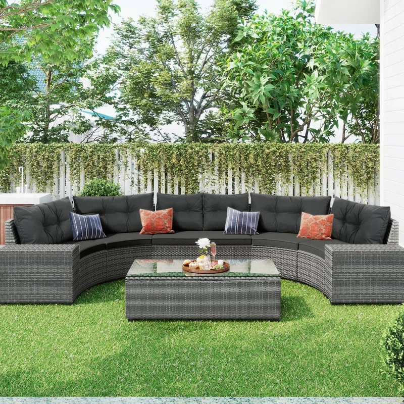 Loufkens 3 Piece Sectional Seating Group with Cushions