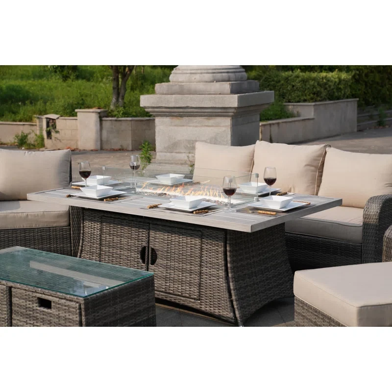 Woodbridge Wicker/Rattan 6 - Person Seating Group with Cushions