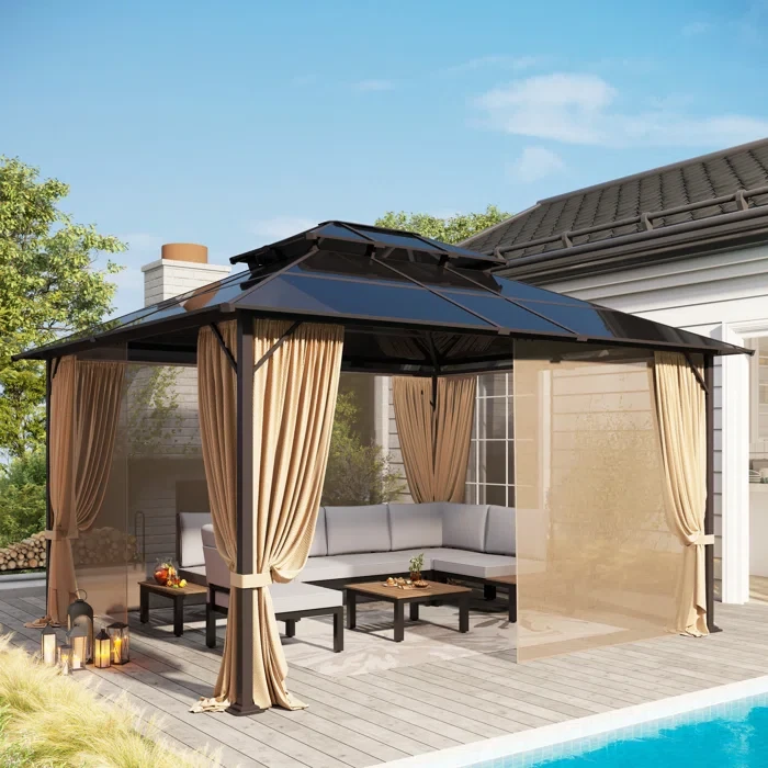 14 Ft. W x 12 Ft. D Polycarbonate Patio Gazebo