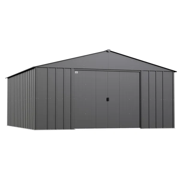 14 ft. W x 14 ft. D Galvanized Steel Storage Shed