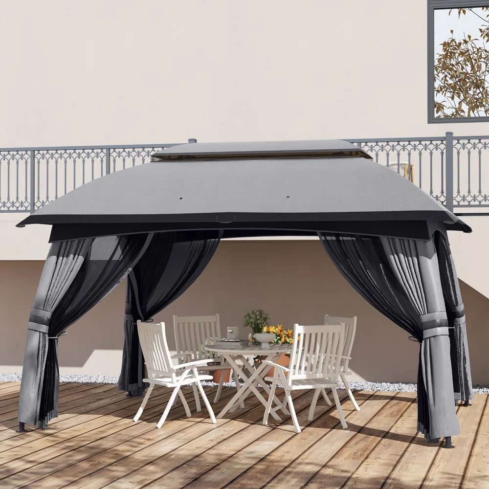 13 Ft. W x 10 Ft. D Steel Patio Gazebo