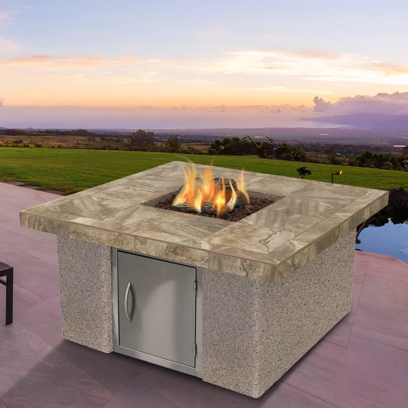 25" H Concrete Propane Outdoor Fireplace