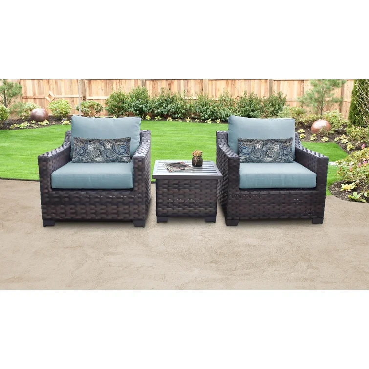 3 Piece Rattan Seating Group with Cushions