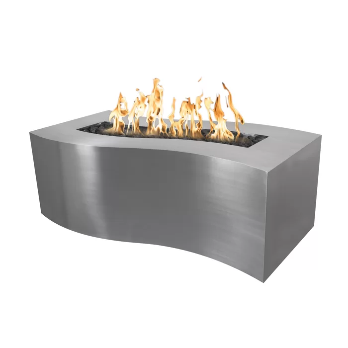 Billow 24" H Concrete Outdoor Fire Pit Table 24" H x 60" W x 24" D