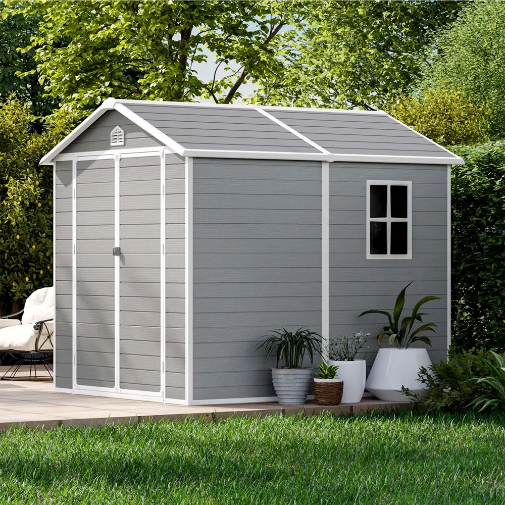 6 ft. W x 8 ft. D Plastic Storage Shed