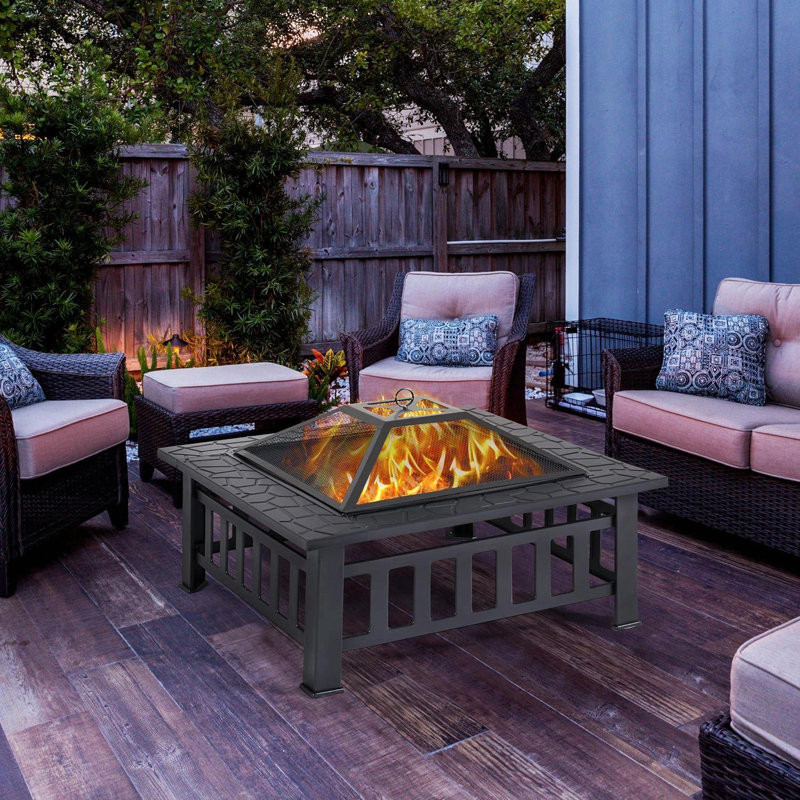 Apison 21.5'' H x 34'' W Wood Burning Outdoor Fire Pit