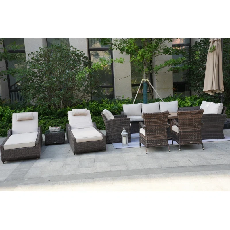 Areefa 10 - Person Outdoor Seating Group with Cushions