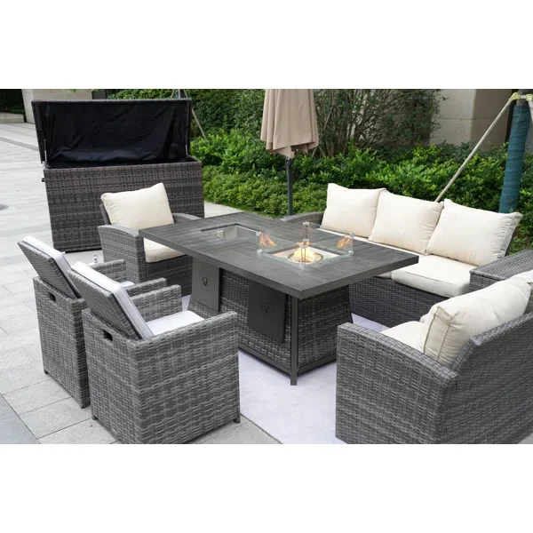 Aliaksey 8 - Person Outdoor Seating Group with Cushions