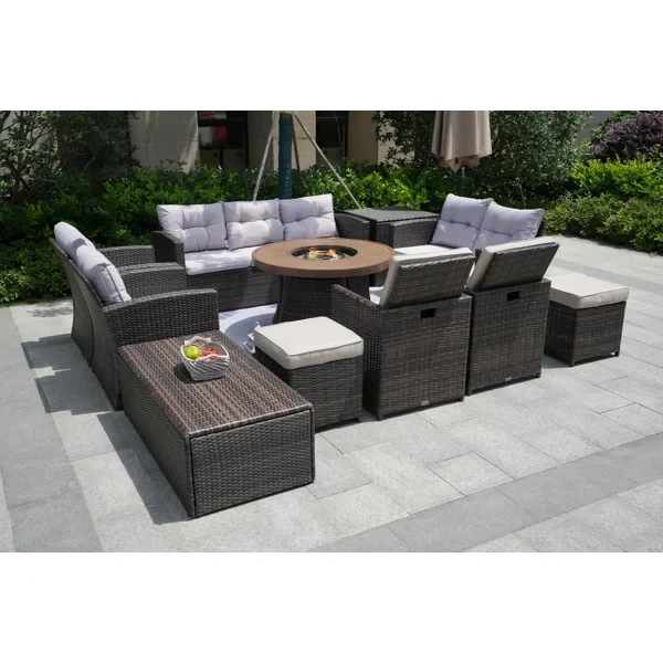 Areefa 11 - Person Outdoor Seating Group with Cushions