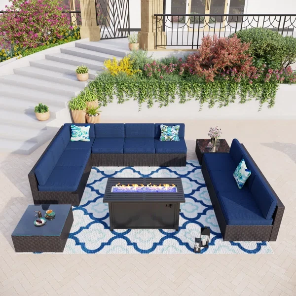 Argyri 9 - Person Outdoor Seating Group with Cushions