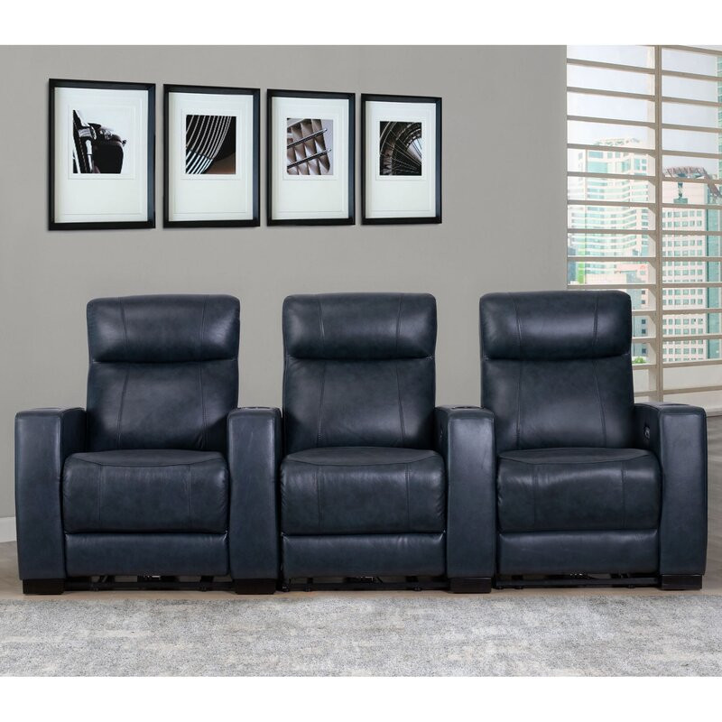 Baiel Upholstered Home Theater Seating with Cup Holder