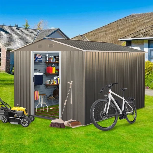 8 ft. W x 10 ft. D Metal Vertical Storage Shed