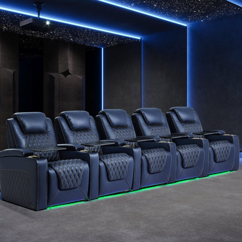 Leather Home Theater Seating with Cup Holder