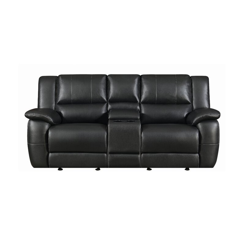 Eluemunor Faux Leather Home Theater Seating with Cup Holder