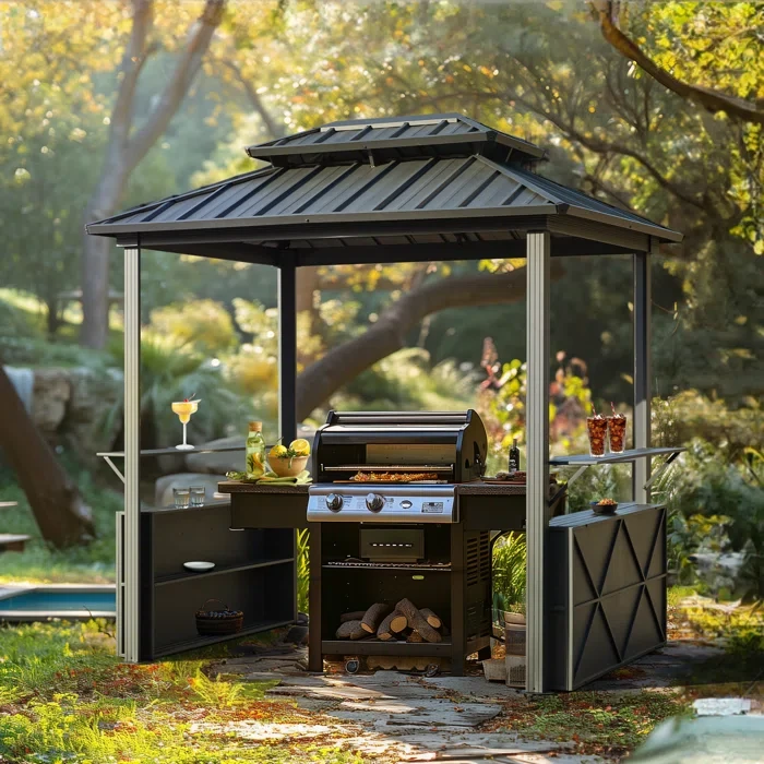 8 Ft. W x 6 Ft. D Aluminum Grill Gazebo