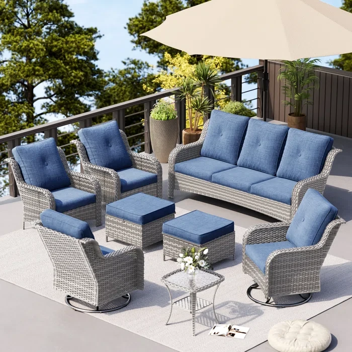 Ashantis 7 - Person Outdoor Seating Group with Cushions